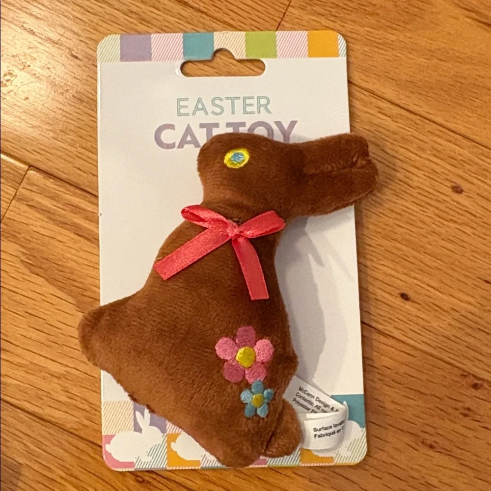 PEEPS Cat Toys Plush bunnies & Jingle Balls. Brown bunny & bunny w/carrot.